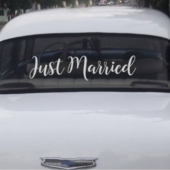 NWT Just Married Car Decal - Picture 1 of 7